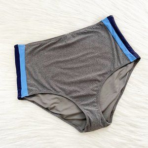 NEW Aerie Gray Side Striped Hi-Rise Bikini Bottom